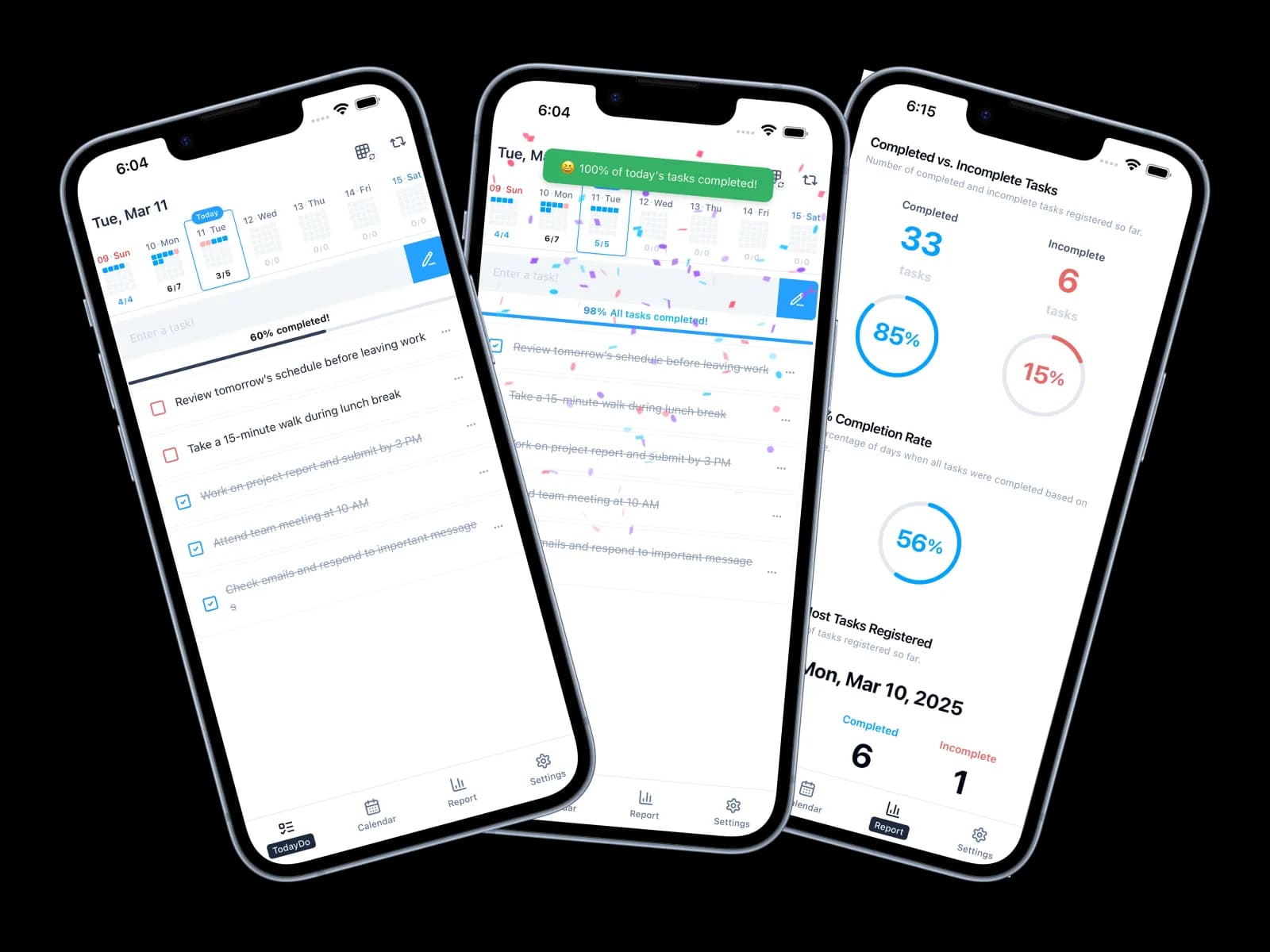 TodayDo minimalist to-do app interface screenshot